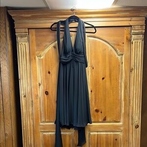 Elegant Black Halter Dress